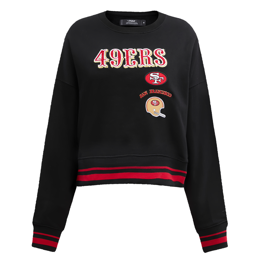 NFL SAN FRANCISCO 49ERS RETRO CLASSIC CHANDAIL À COL ROND POUR FEMME (NOIR/ROUGE/NOIR)