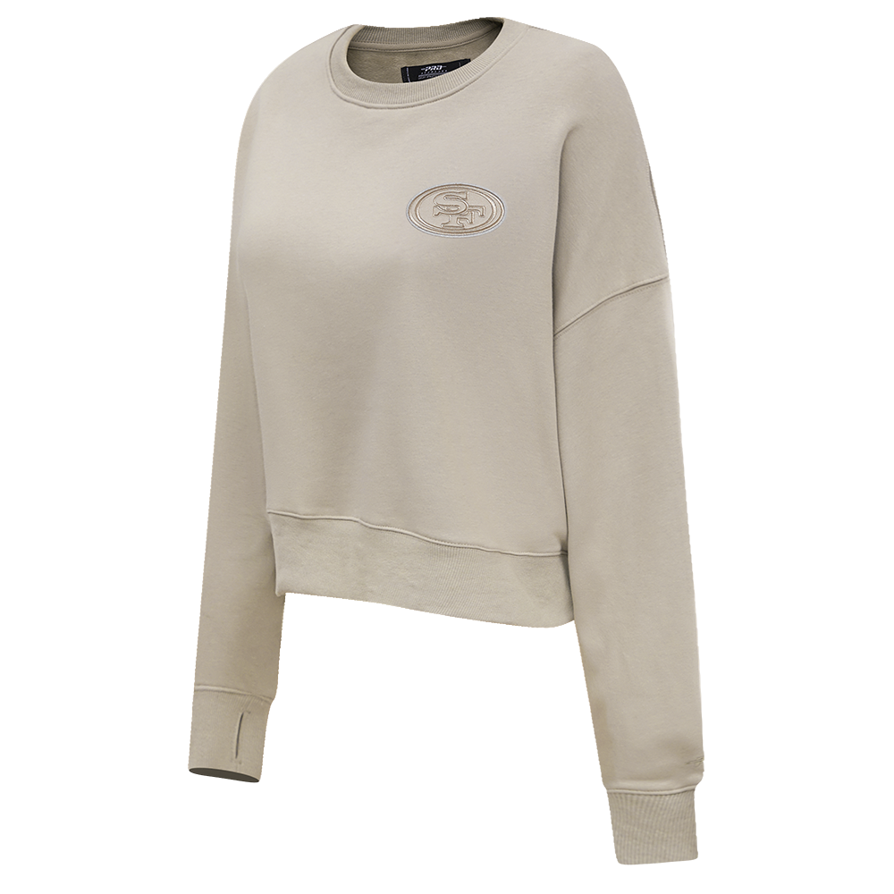 NFL SAN FRANCISCO 49ERS NEUTRAL WOMEN'S CREWNECK (TAUPE)