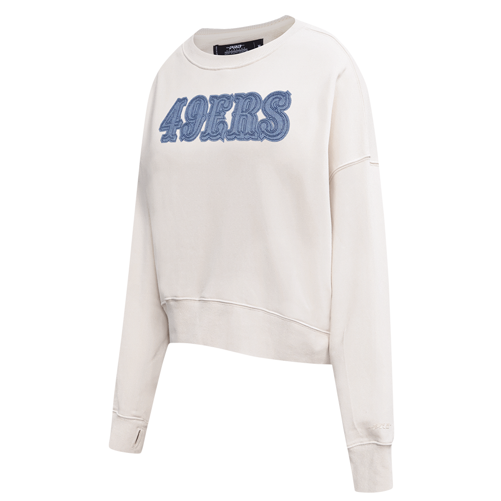NFL SAN FRANCISCO 49ERS VARSITY BLUES WOMEN'S CREWNECK (LINEN)