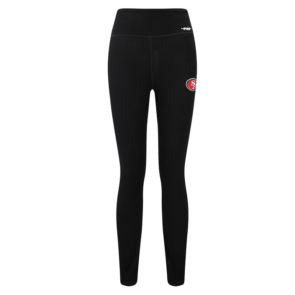 NFL SAN FRANCISCO 49ERS SCRIPT TAIL WOMEN'S HIGH WAIST JERSEY LEGGING (BLACK)