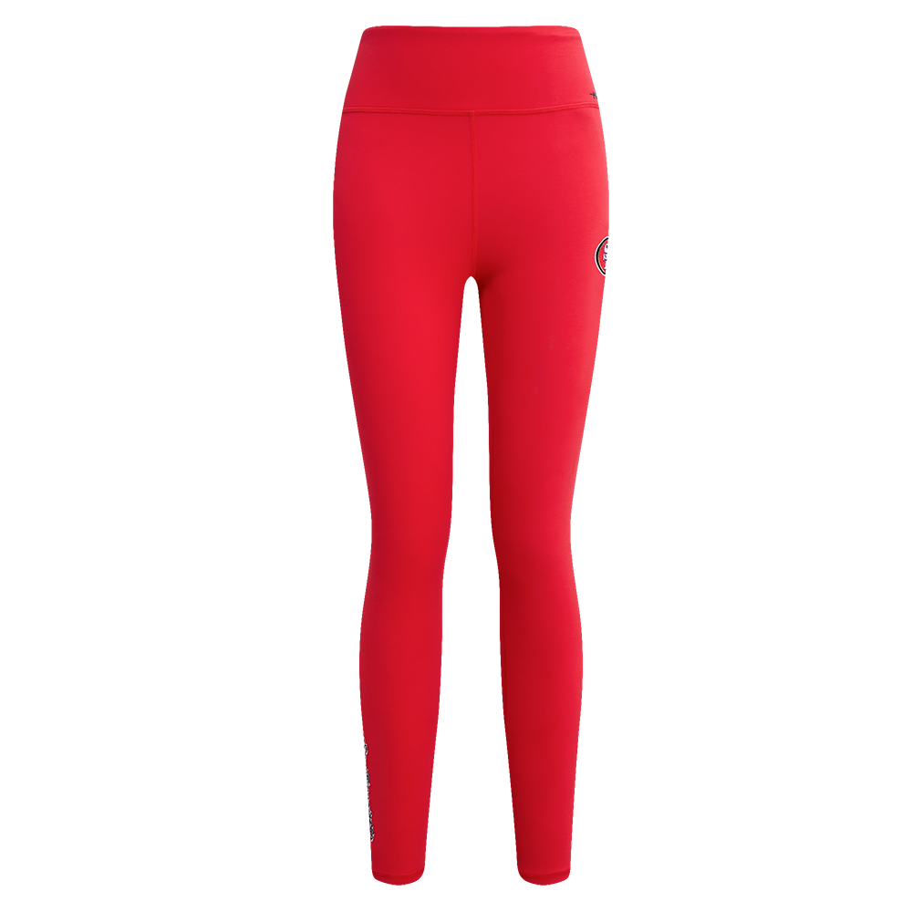 NFL SAN FRANCISCO 49ERS SCRIPT TAIL WOMEN'S HIGH WAIST JERSEY LEGGING (RED)
