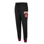 NFL SAN FRANCISCO 49ERS CREST EMBLEM PANTALON OUATÉ EN MOLLETON CÔTELÉ POUR FEMME (NOIR/ROUGE/NOIR)