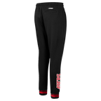 NFL SAN FRANCISCO 49ERS CREST EMBLEM PANTALON OUATÉ EN MOLLETON CÔTELÉ POUR FEMME (NOIR/ROUGE/NOIR)