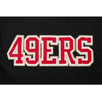 NFL SAN FRANCISCO 49ERS CREST EMBLEM PANTALON OUATÉ EN MOLLETON CÔTELÉ POUR FEMME (NOIR/ROUGE/NOIR)
