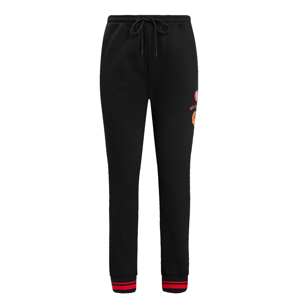 NFL SAN FRANCISCO 49ERS RETRO CLASSIC PANTALON OUATÉ POUR FEMME (NOIR/ROUGE/NOIR)