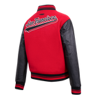 NFL SAN FRANCISCO 49ERS SCRIPT TAIL BLOUSON COLLÉGIAL EN LAINE POUR FEMME (ROUGE/NOIR)