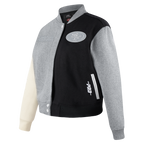 NFL SAN FRANCISCO 49ERS REVERSE FRENCH TERRY BLOUSON COLLÉGIAL POUR FEMME (NOIR/GRIS/COQUILLE D'ŒUF)