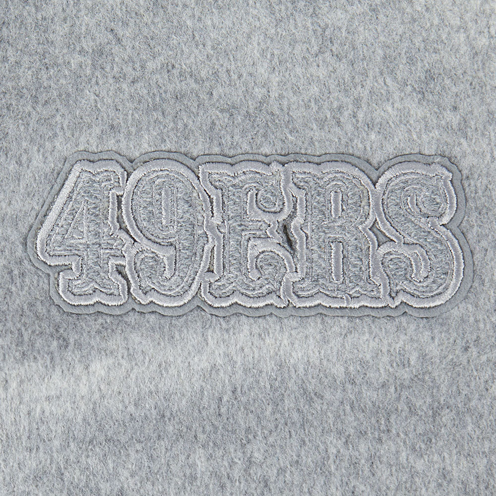 NFL SAN FRANCISCO 49ERS REVERSE FRENCH TERRY BLOUSON COLLÉGIAL POUR FEMME (NOIR/GRIS/COQUILLE D'ŒUF)