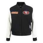 NFL SAN FRANCISCO 49ERS GAME DAY CLASSICS BLOUSON COLLÉGIAL EN LAINE POUR FEMME (NOIR/BLANC)