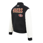 NFL SAN FRANCISCO 49ERS GAME DAY CLASSICS BLOUSON COLLÉGIAL EN LAINE POUR FEMME (NOIR/BLANC)