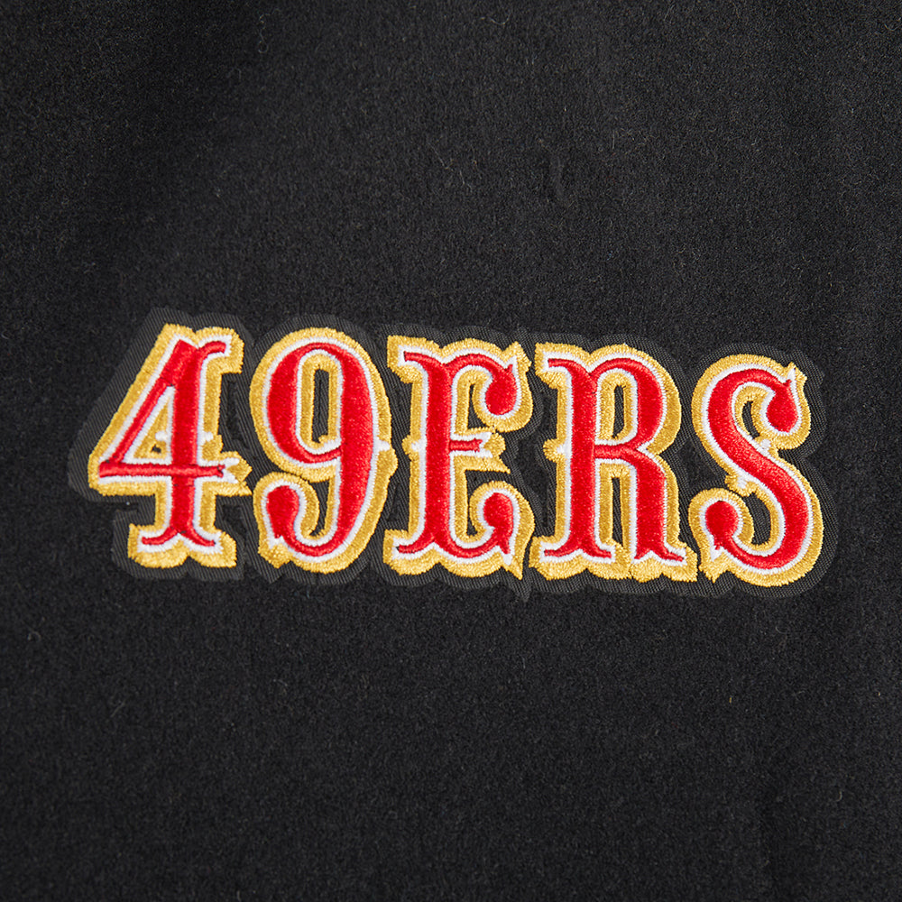 NFL SAN FRANCISCO 49ERS GAME DAY CLASSICS BLOUSON COLLÉGIAL EN LAINE POUR FEMME (NOIR/BLANC)