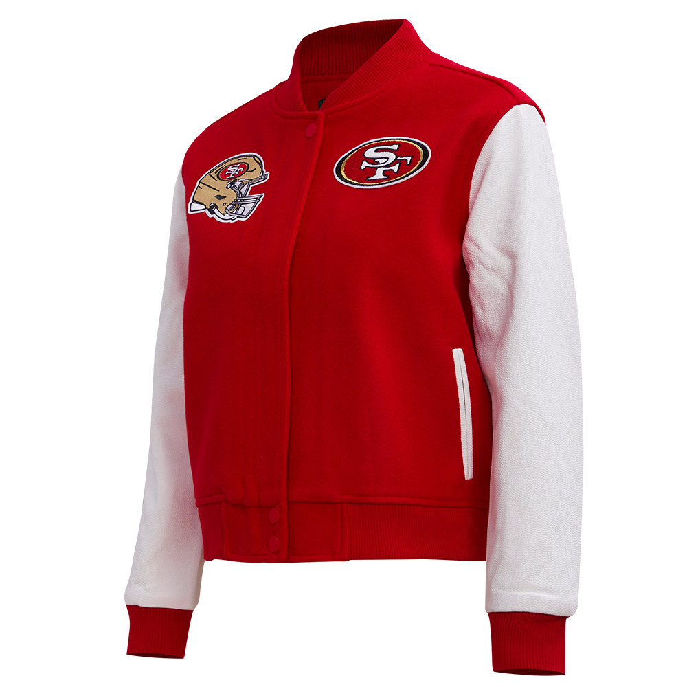 NFL SAN FRANCISCO 49ERS CLASSIC WOOL WOMEN'S VARSITY JACKET (RED/WHITE)