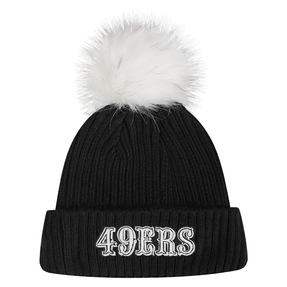 NFL SAN FRANCISCO 49ERS PEARLS WOMEN'S BEANIE (BLACK/WHITE/SILVER)