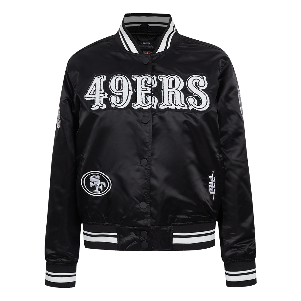 MLB CHICAGO CUBS RETRO CLASSIC BLOUSON EN SATIN À BORDS CÔTELÉS POUR HOMME (MARINE MINUIT)