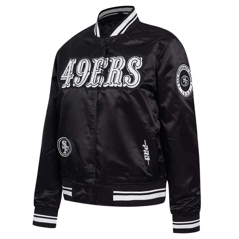 MLB CHICAGO CUBS RETRO CLASSIC BLOUSON EN SATIN À BORDS CÔTELÉS POUR HOMME (MARINE MINUIT)