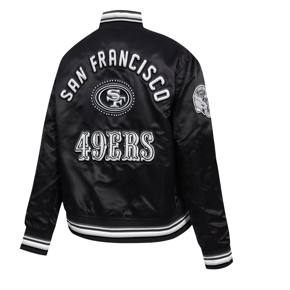 MLB CHICAGO CUBS RETRO CLASSIC BLOUSON EN SATIN À BORDS CÔTELÉS POUR HOMME (MARINE MINUIT)