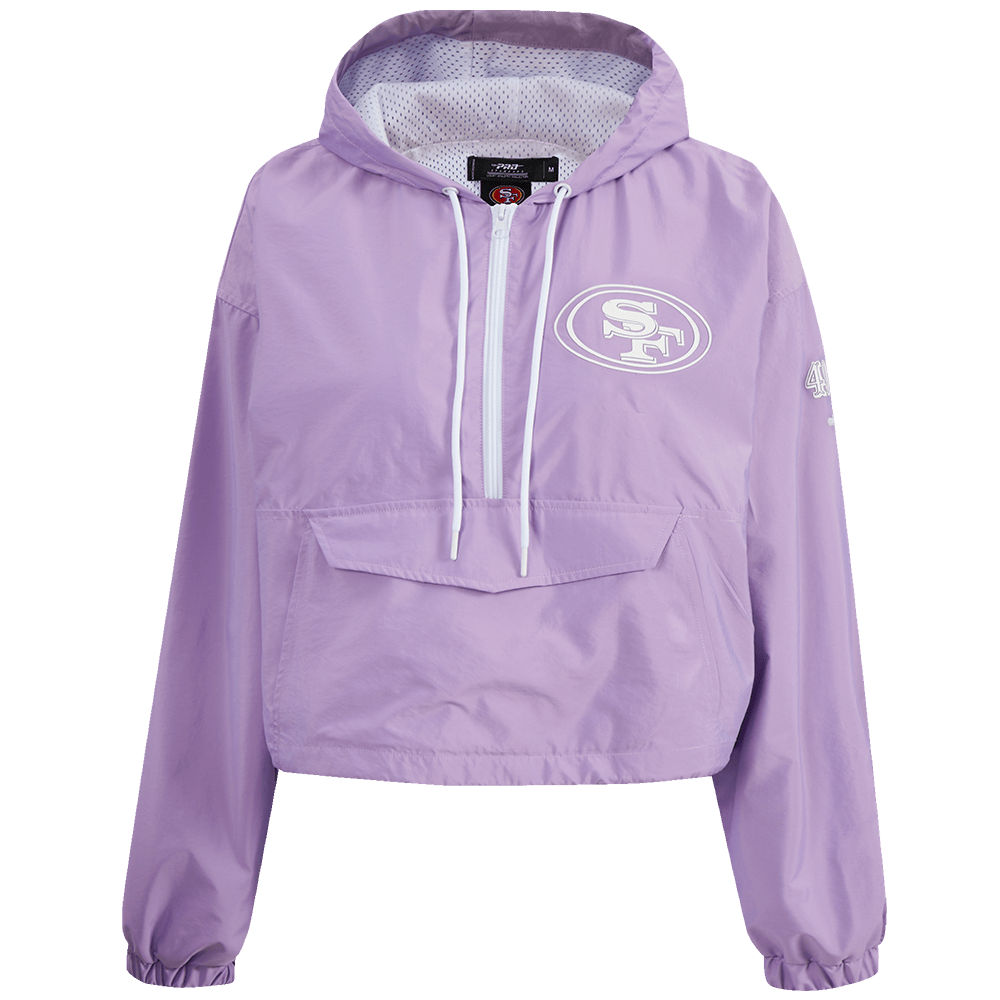 NFL SAN FRANCISCO 49ERS HOLOGRAM WOMEN'S 1/2 ZIP WIND JACKET (IRIDESCENT)