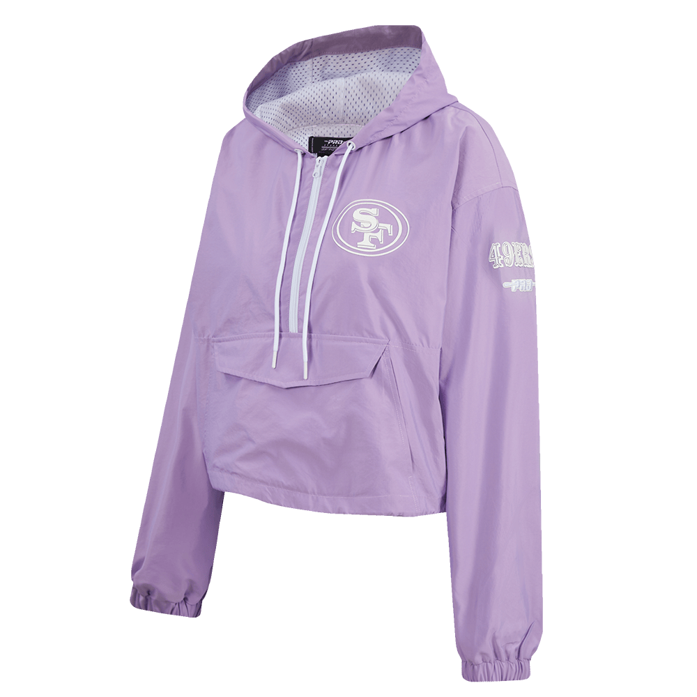 NFL SAN FRANCISCO 49ERS HOLOGRAM WOMEN'S 1/2 ZIP WIND JACKET (IRIDESCENT)
