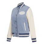 NFL SAN FRANCISCO 49ERS VARSITY BLUES WOMEN'S DENIM VARSITY JACKET (DENIM/LINEN)