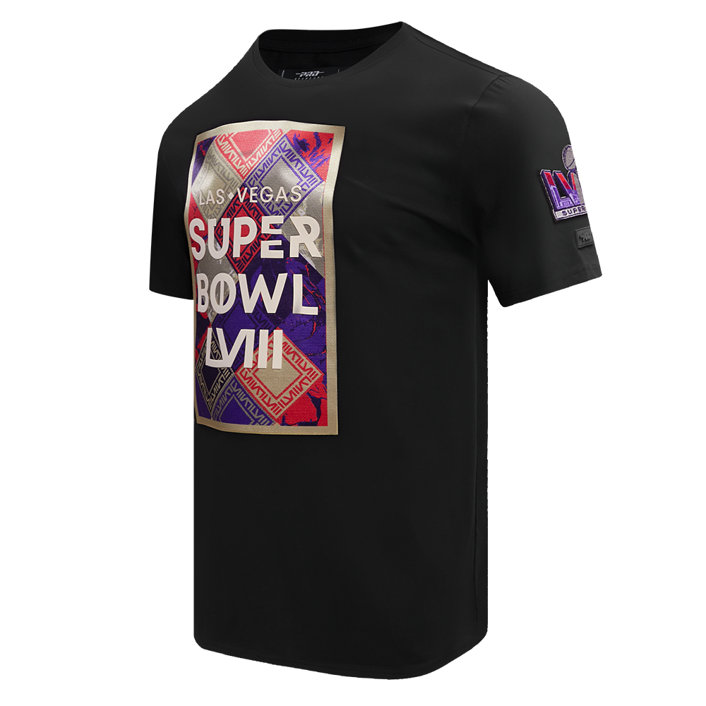 NFL NFL SUPERBOWL LVIII BOX LOGO SINGLE JERSEY MEN'S TEE (BLACK)