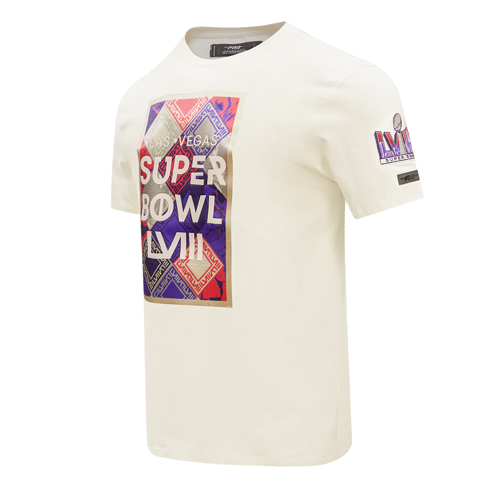 NFL NFL SUPERBOWL LVIII BOX LOGO SINGLE JERSEY MEN'S TEE (EGGSHELL)
