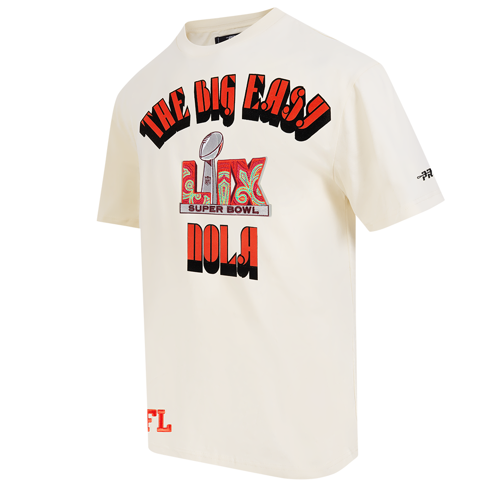 NFL SUPER BOWL 59 MEN'S NOLA COTTON JERSEY DROP SHOULDER TEE (EGGSHELL)