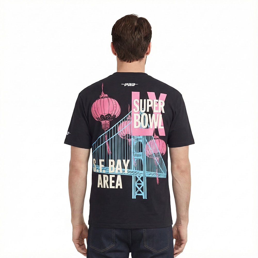 NFL SUPER BOWL 60 MEN'S CJ DROP SHOULDER TEE (BLACK)