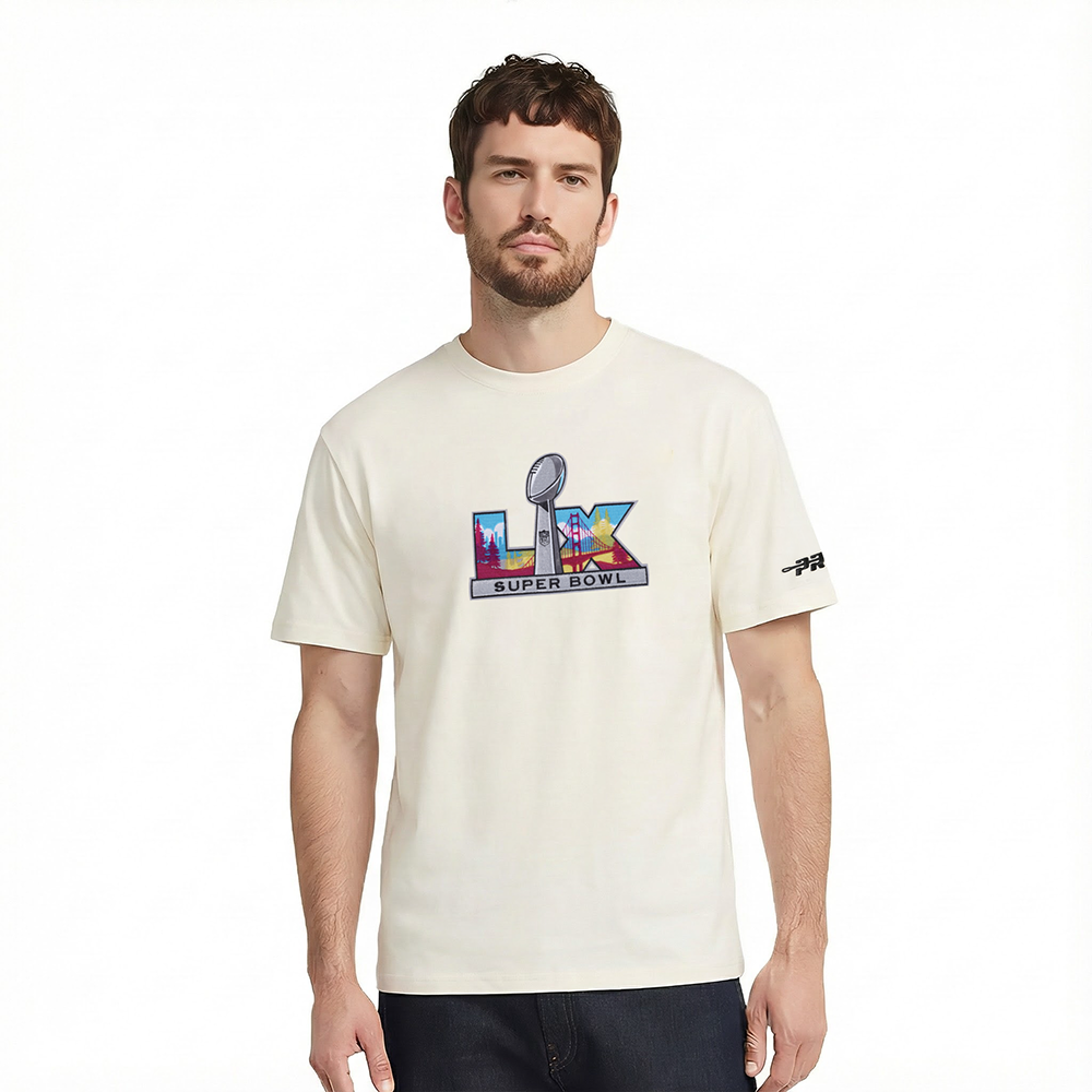 NFL SUPER BOWL T-SHIRT À ÉPAULES TOMBANTES EN JERSEY DE COTON 60 POUR HOMME (COQUILLE D'ŒUF)