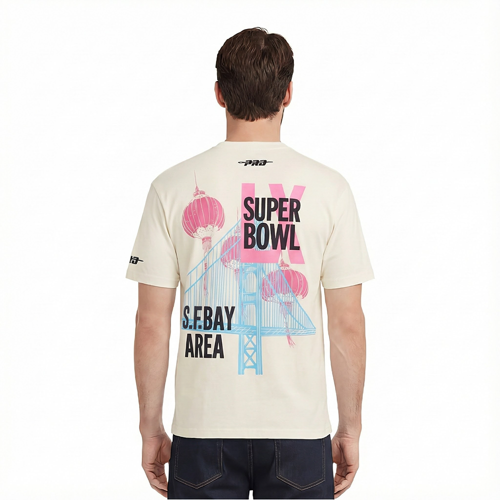 NFL SUPER BOWL T-SHIRT À ÉPAULES TOMBANTES EN JERSEY DE COTON 60 POUR HOMME (COQUILLE D'ŒUF)