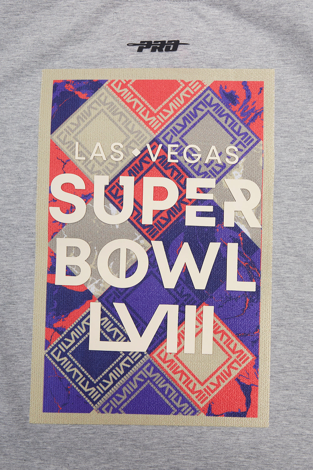NFL SUPERBOWL T-SHIRT COUPE CARRÉE EN JERSEY SIMPLE NFL LVIII POUR FEMME (GRIS CHINÉ)