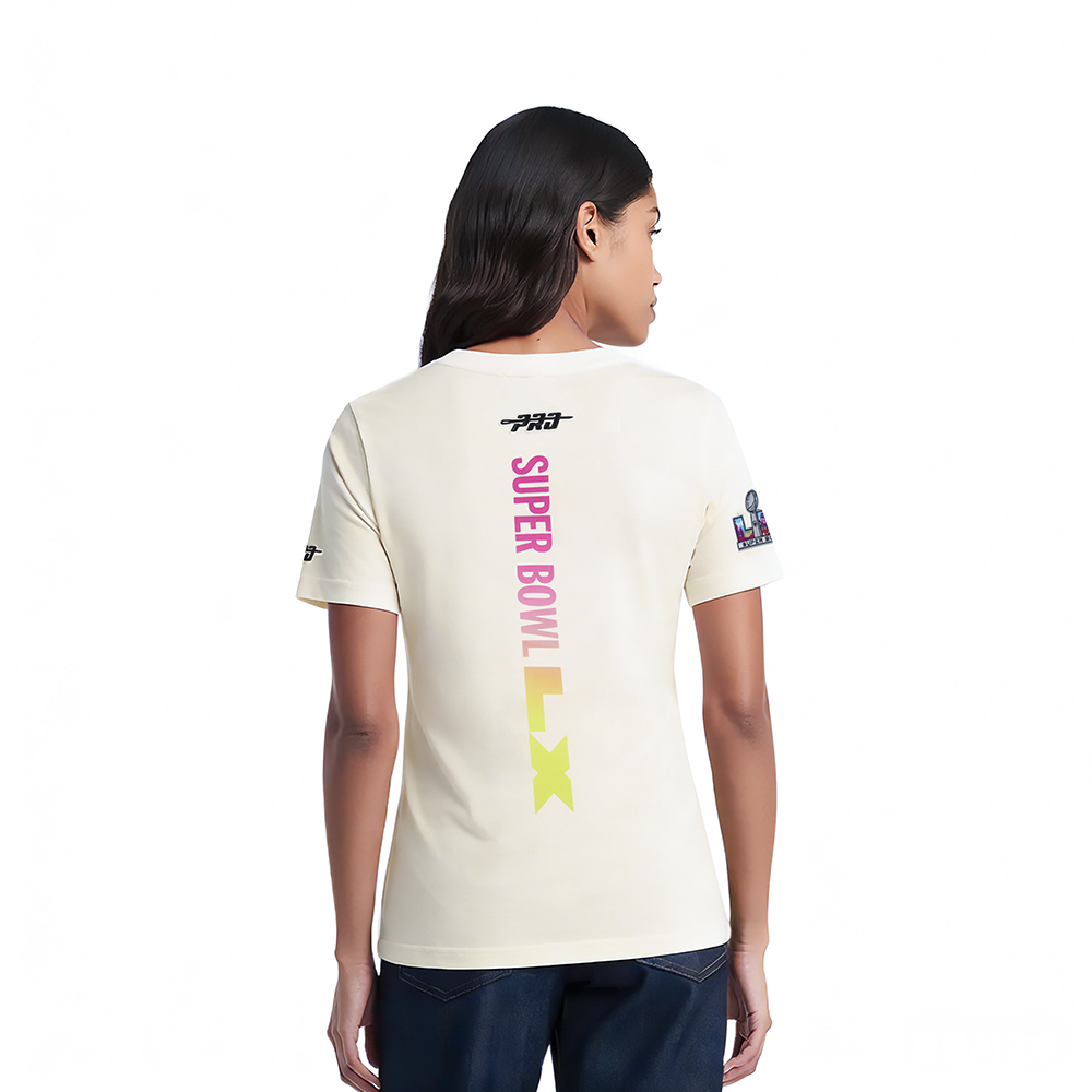 NFL SUPER BOWL 60 WOMEN'S SJ SLIM FIT TEE (EGGSHELL)