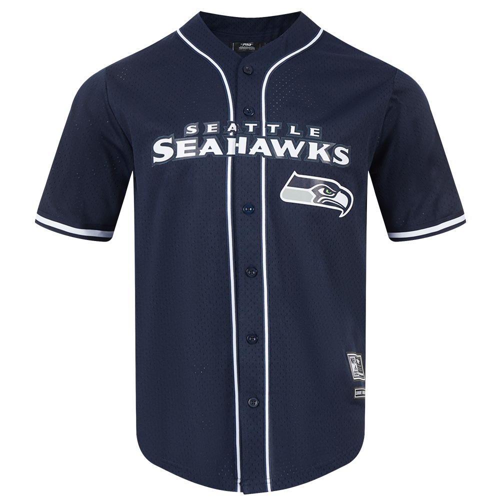 NFL SEATTLE SEAHAWKS CLASSIC MESH BUTTON DOWN SHIRT (MIDNIGHT NAVY)