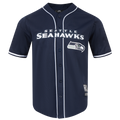 NFL SEATTLE SEAHAWKS CLASSIC MESH BUTTON DOWN SHIRT (MIDNIGHT NAVY)