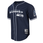 NFL SEATTLE SEAHAWKS CLASSIC MESH BUTTON DOWN SHIRT (MIDNIGHT NAVY)