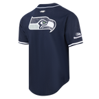 NFL SEATTLE SEAHAWKS CLASSIC MESH BUTTON DOWN SHIRT (MIDNIGHT NAVY)