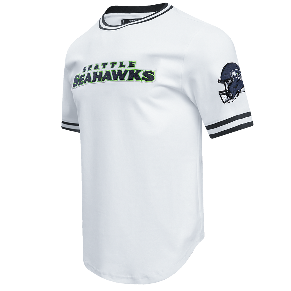 NFL SEATTLE SEAHAWKS CLASSIC CHENILLE DOUBLE KNIT TEE (WHITE)