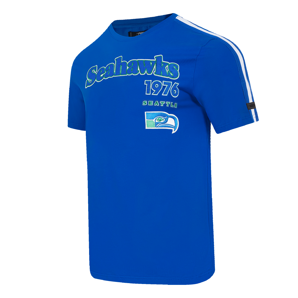 NFL SEATTLE SEAHAWKS RETRO CLASSIC MEN'S STRIPED TEE (ROYAL BLUE)