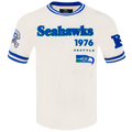 NFL SEATTLE SEAHAWKS RETRO CLASSIC T-SHIRT POUR HOMME (COQUILLE D'ŒUF/BLEU ROYAL)