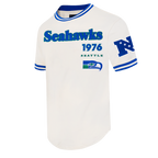 NFL SEATTLE SEAHAWKS RETRO CLASSIC T-SHIRT POUR HOMME (COQUILLE D'ŒUF/BLEU ROYAL)