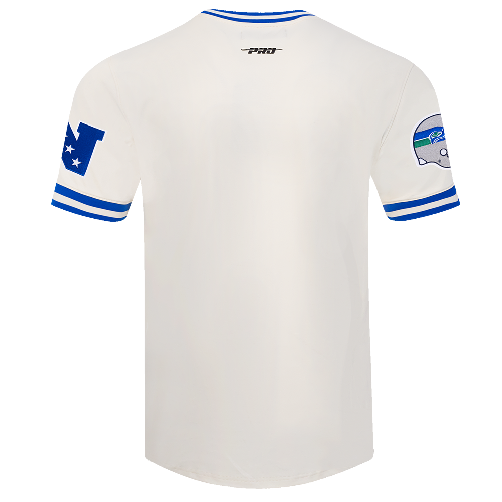 NFL SEATTLE SEAHAWKS RETRO CLASSIC T-SHIRT POUR HOMME (COQUILLE D'ŒUF/BLEU ROYAL)