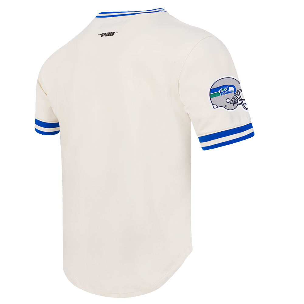 NFL SEATTLE SEAHAWKS RETRO CLASSIC T-SHIRT POUR HOMME (COQUILLE D'ŒUF/BLEU ROYAL)