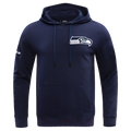 NFL SEATTLE SEAHAWKS CLASSIC CHENILLE MEN'S DOUBLE KNIT PULLOVER HOODIE (MIDNIGHT NAVY)