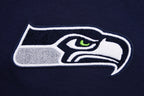 NFL SEATTLE SEAHAWKS CLASSIC CHENILLE MEN'S DOUBLE KNIT PULLOVER HOODIE (MIDNIGHT NAVY)