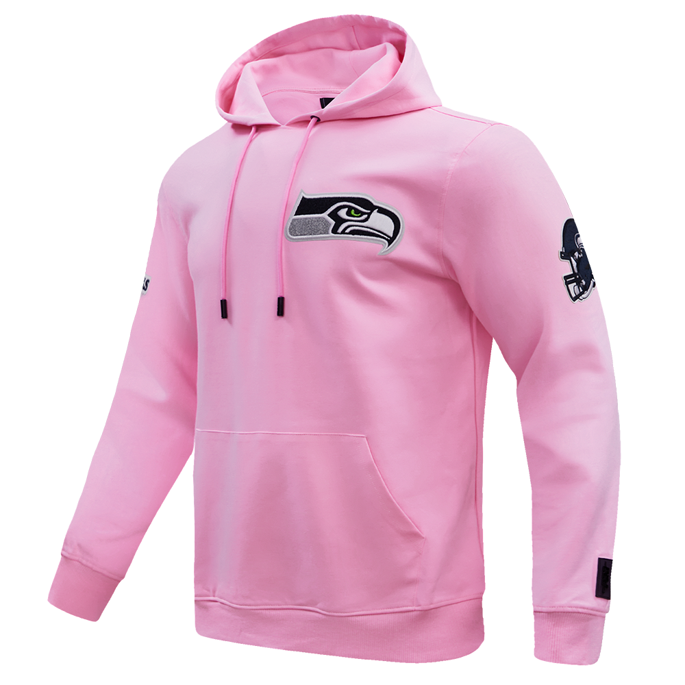 NFL SEATTLE SEAHAWKS CLASSIC CHENILLE DOUBLE KNIT PULLOVER HOODIE (PINK)