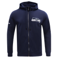 NFL SEATTLE SEAHAWKS CLASSIC CHENILLE ZIP HOODIE (MIDNIGHT NAVY)
