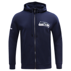NFL SEATTLE SEAHAWKS CLASSIC CHENILLE ZIP HOODIE (MIDNIGHT NAVY)