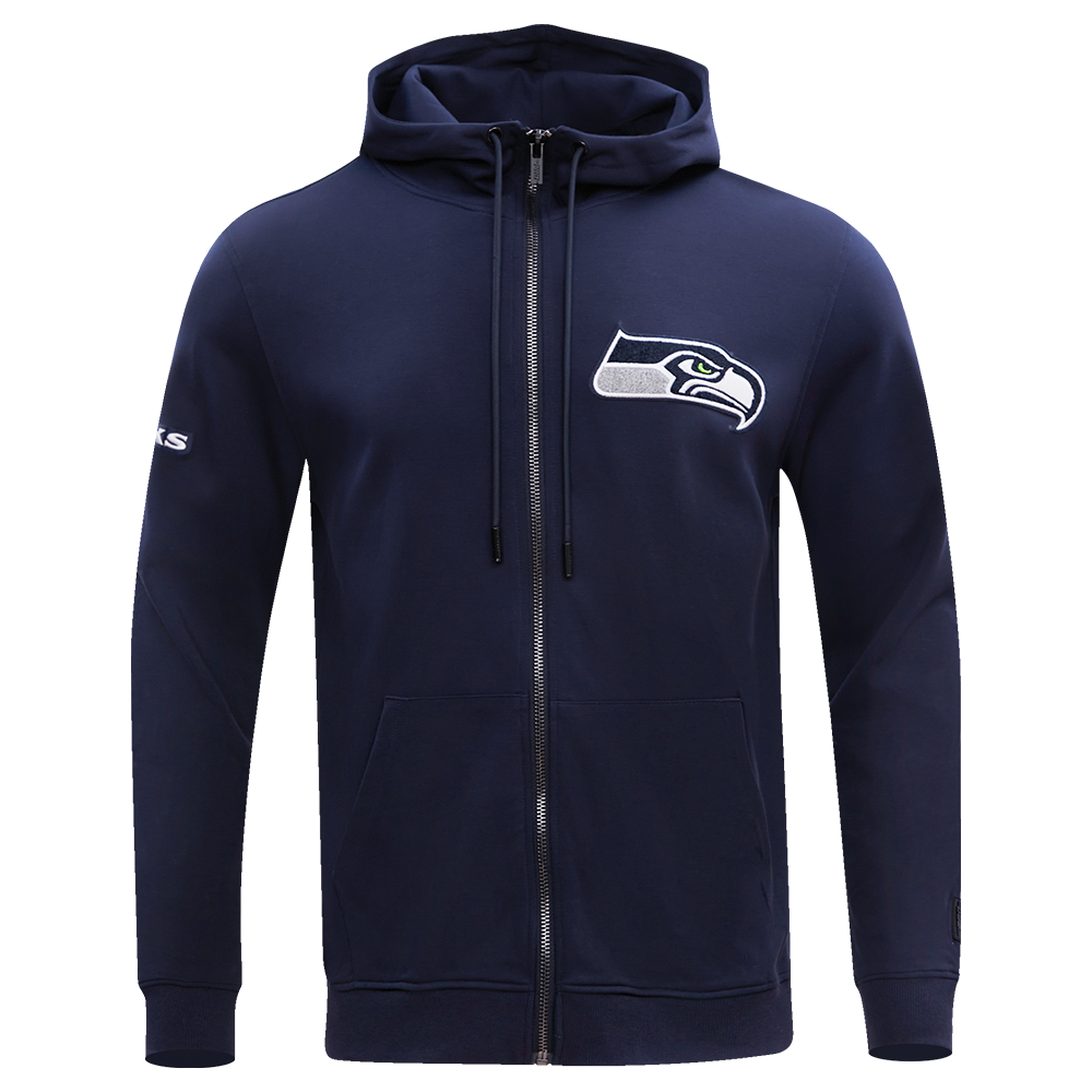 NFL SEATTLE SEAHAWKS CLASSIC CHENILLE ZIP HOODIE (MIDNIGHT NAVY)