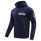 NFL SEATTLE SEAHAWKS CLASSIC CHENILLE ZIP HOODIE (MIDNIGHT NAVY)