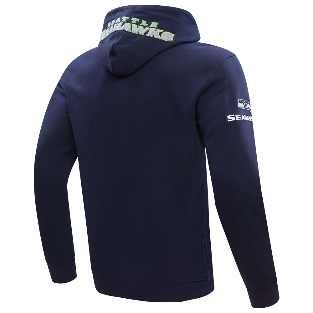 NFL SEATTLE SEAHAWKS CLASSIC CHENILLE ZIP HOODIE (MIDNIGHT NAVY)