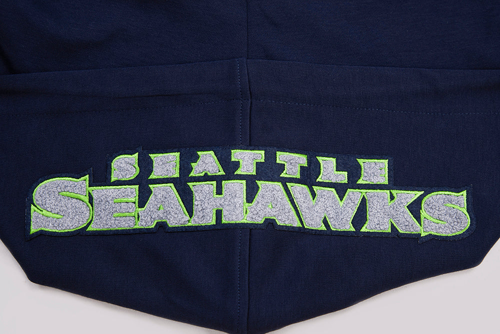 NFL SEATTLE SEAHAWKS CLASSIC CHENILLE ZIP HOODIE (MIDNIGHT NAVY)